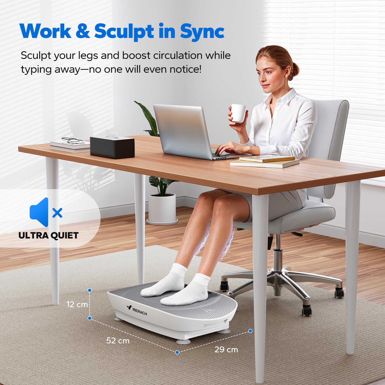 Compact Vibration Plate Exercise Machine with LED Display & Speed Control - Image 2