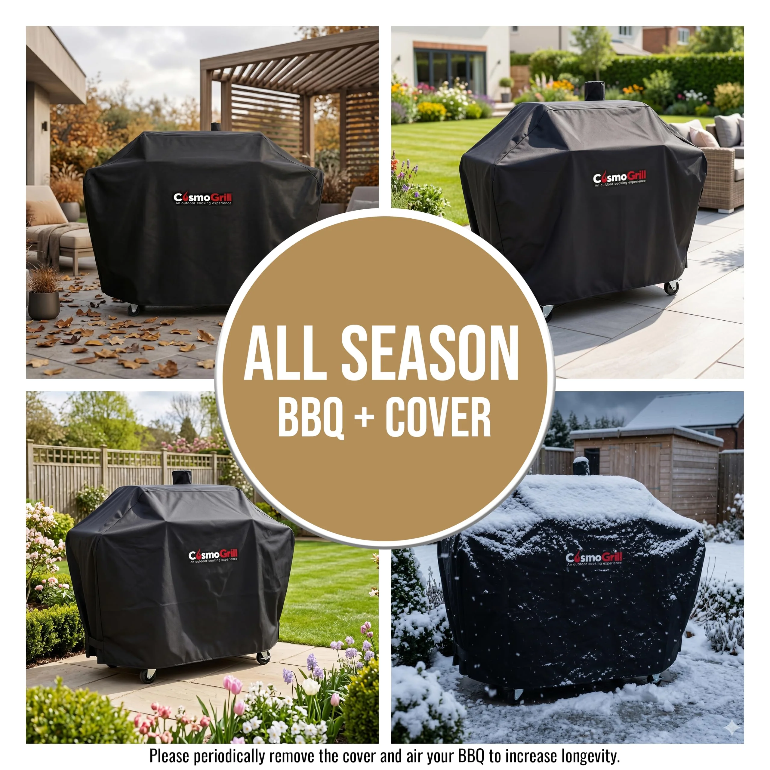 Hybrid Gas & Charcoal BBQ Grill with Smoker, Side Burner & Protective Cover - Image 6