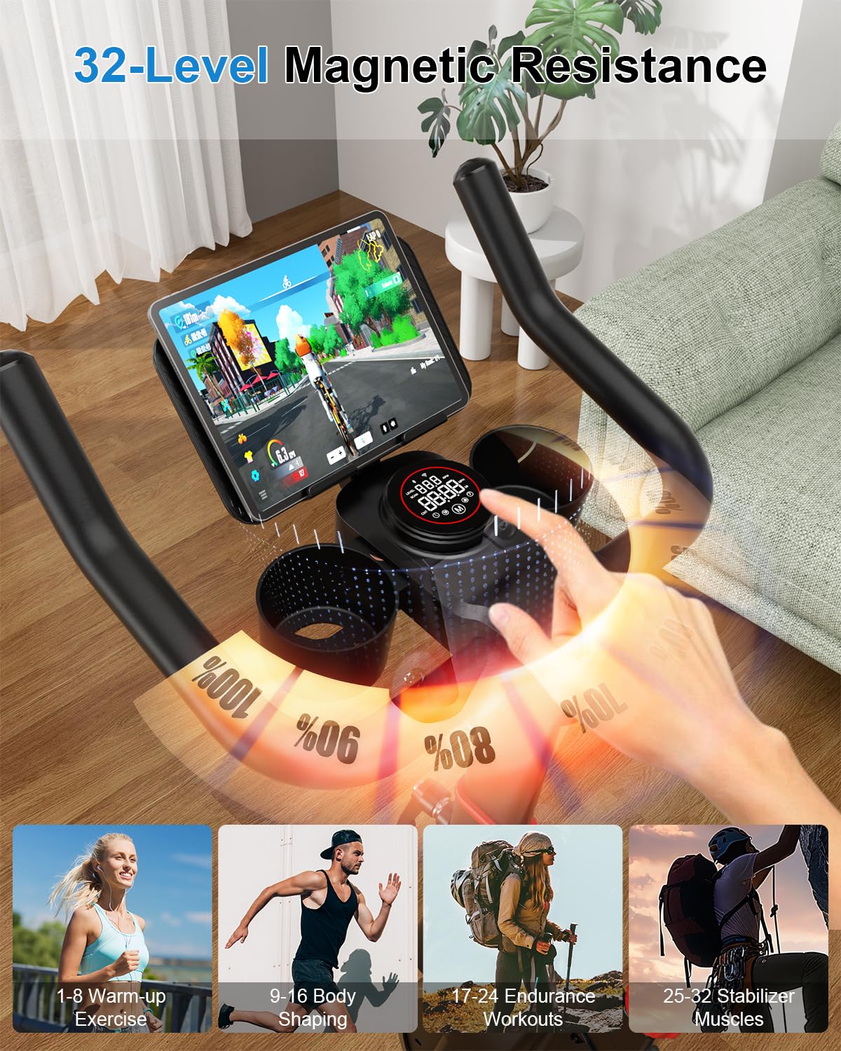 Magnetic Indoor Exercise Bike with LCD Display & Smart App Connectivity - Image 6