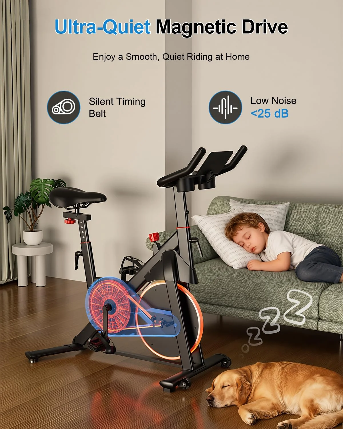Magnetic Indoor Exercise Bike with LCD Display & Smart App Connectivity - Image 7