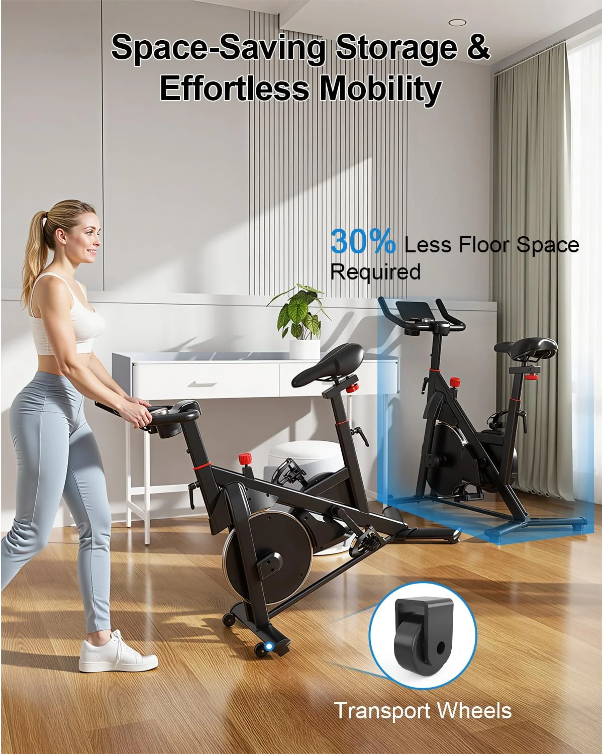 Magnetic Indoor Exercise Bike with LCD Display & Smart App Connectivity - Image 8