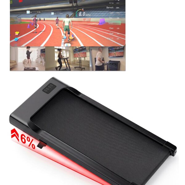 Portable Walking Pad Treadmill with 6% Incline, App Control & Foldable Design
