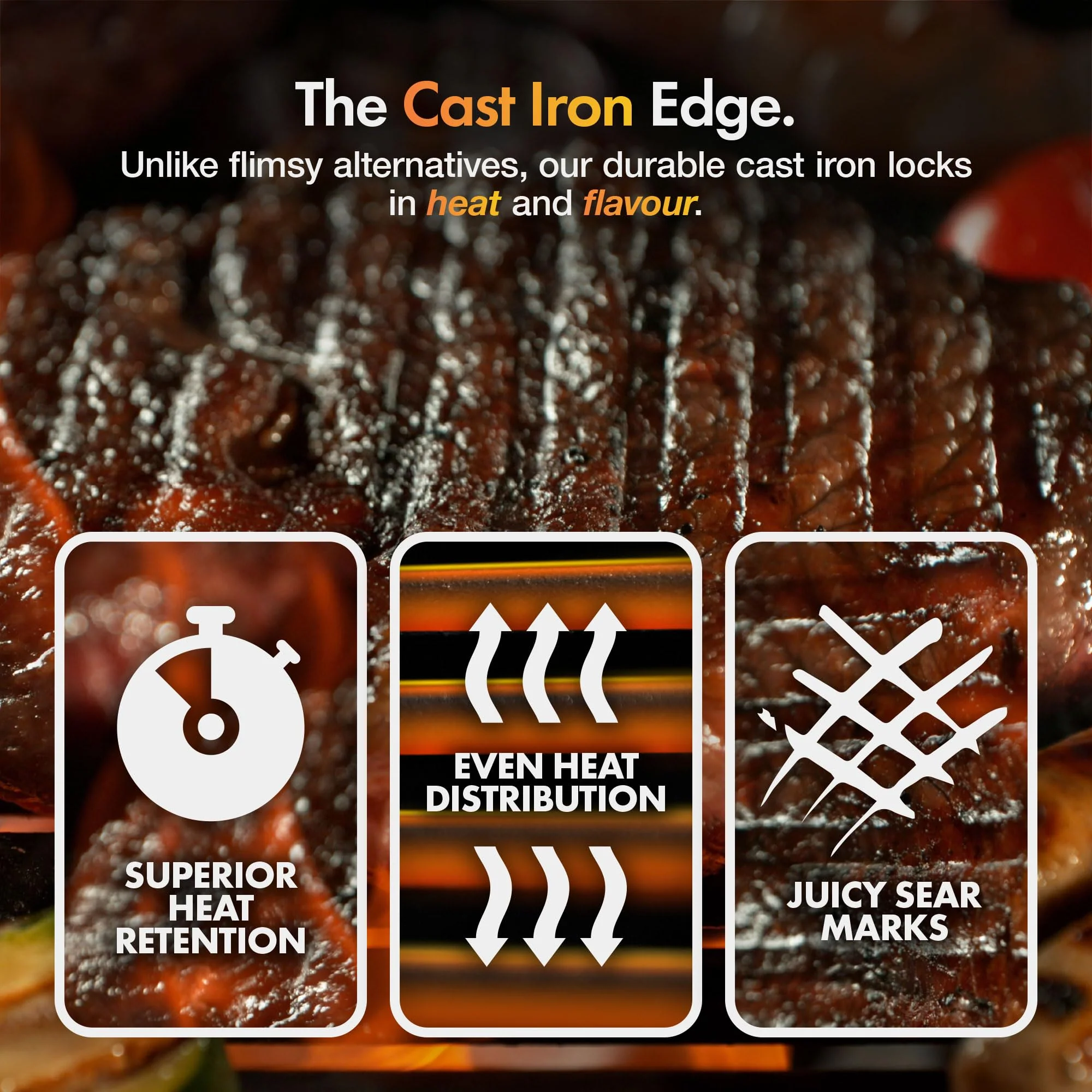 XL Charcoal BBQ Grill & Smoker with Cast Iron Grates, Side Shelves & Warming Rack - Image 7